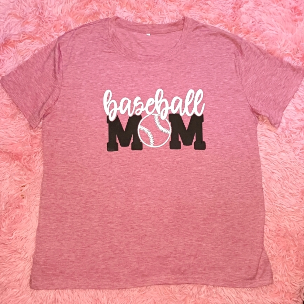 NWOT Baseball mom t-shirts, SIZE 2XL, PINK